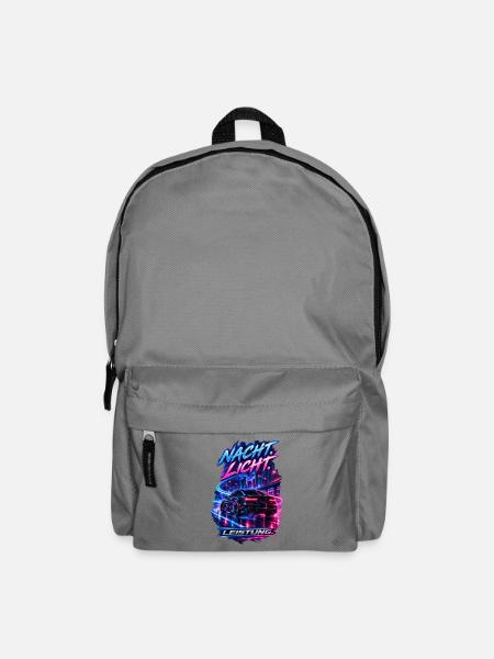 Nacht. Licht. Leistung. - Rucksack - Mittelgrau