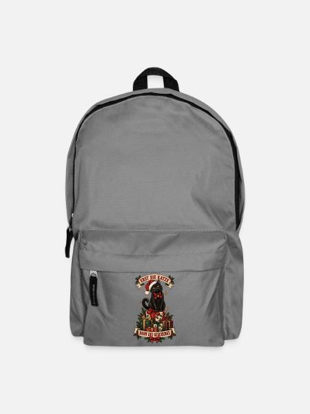 Erst die Katze dann die Geschenke - Rucksack - Mittelgrau