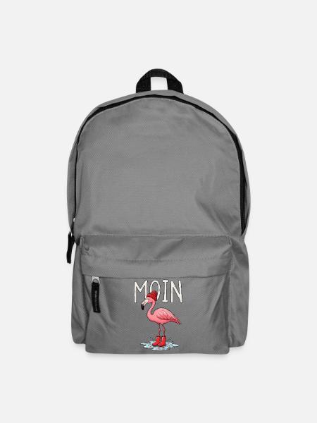 Winterflamingo mit Beanie und Stiefeln - Rucksack - Mittelgrau