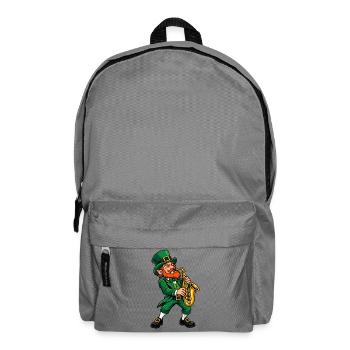 Leprechaun mit Saxophon - Rucksack - Mittelgrau - Vorne