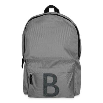 Buchstabe B Steinoptik (Letter B Stone) - Rucksack - Mittelgrau - Vorne