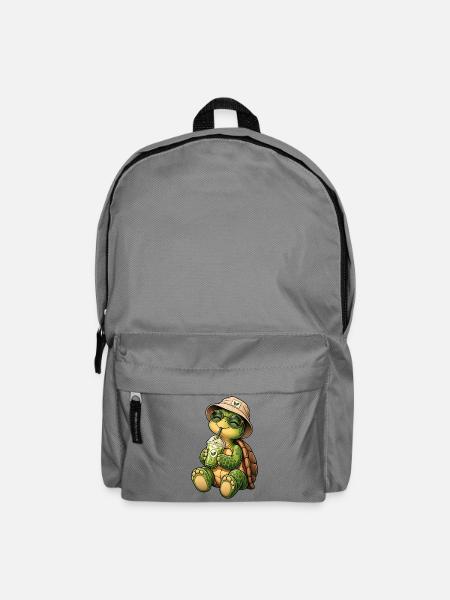 Süße Schildkröte mit Matcha Latte - Rucksack - Mittelgrau