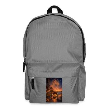 Arabische Oase mit Pferden - Rucksack - Mittelgrau - Vorne