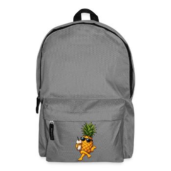 Ananas mit Latte Macchiato - Rucksack - Mittelgrau - Vorne