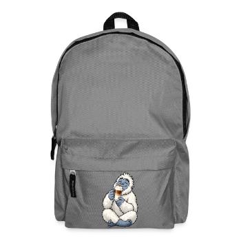 Yeti mit Latte Macchiato - Rucksack - Mittelgrau - Vorne