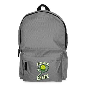Tennis – Nur noch ein Satz. Retro-Motiv - Rucksack - Mittelgrau - Vorne