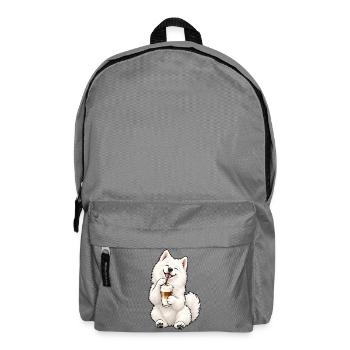 Samojede mit Latte Macchiato - Rucksack - Mittelgrau - Vorne