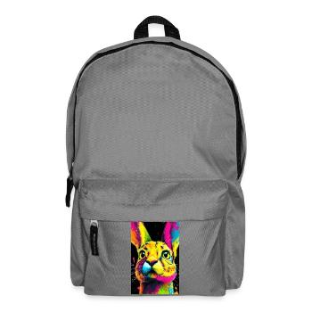 Bunter Hasenkopf  Pop-Art - Rucksack - Mittelgrau - Vorne