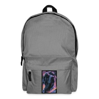 Neon-Vaporwave Hund - Rucksack - Mittelgrau - Vorne
