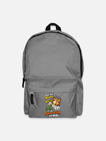 Blume und Schmetterling Spruch - Rucksack - Mittelgrau