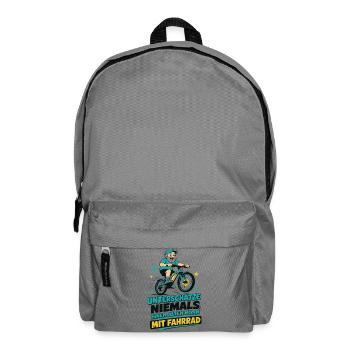 Unterschätze NIEMALS alten Mann mit Fahrrad - Rucksack - Mittelgrau - Vorne