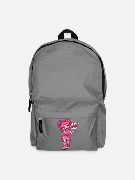 Kawaii Pink Zombie – Herzen! - Rucksack - Mittelgrau
