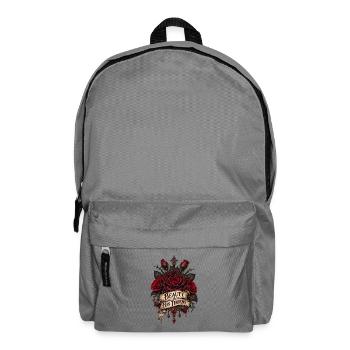 Schönheit hat Dornen: Rotes Rosen-Emblem - Rucksack - Mittelgrau - Vorne