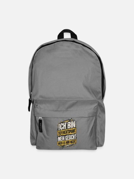 Tiefenentspannt – Lustiges Statement Design - Rucksack - Mittelgrau