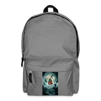 Karmesinrotes Gefäß gegen Krakens Kielwasser - Rucksack - Mittelgrau - Vorne