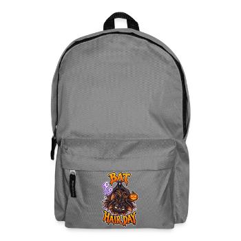Fledermaushaartag, lustige Halloween-Fledermaus, schlechter Haartag - Rucksack - Mittelgrau - Vorne