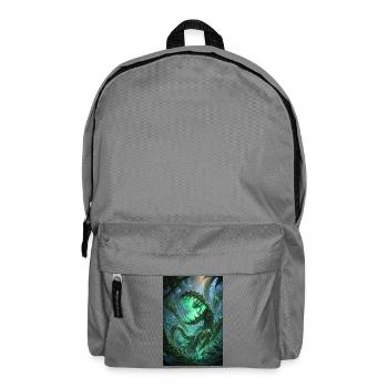 Grüne Schlange im Neonwald - Rucksack - Mittelgrau - Vorne