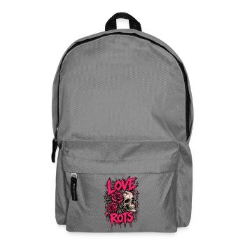 Love Rot Skull Roses Neon Goth - Rucksack - Mittelgrau - Vorne