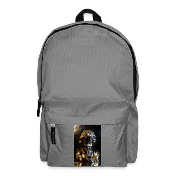 Goldene Cherub-Büste mit Felsgeste - Rucksack - Mittelgrau - Vorne