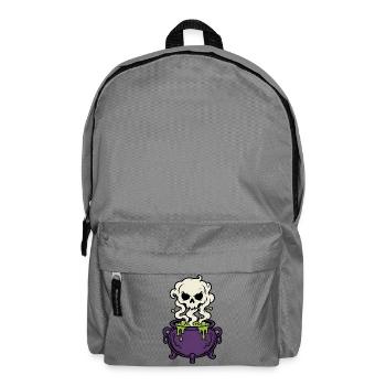Hexenkessel Rauch Totenkopf Magic Gothic Shirt - Rucksack - Mittelgrau - Vorne