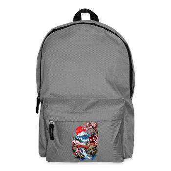 Fuji-Landschaft und Kirschbäume - Rucksack - Mittelgrau - Vorne