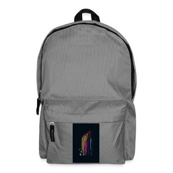 Urban Skyline – Bunte Linienkunst im modernen Stil - Rucksack - Mittelgrau - Vorne