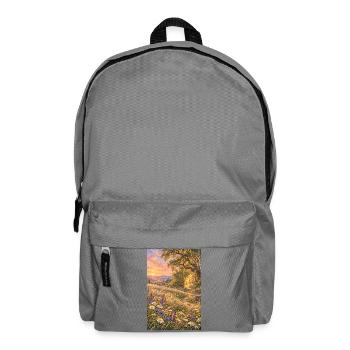 Wildblumen im goldenen Abendlicht - Rucksack - Mittelgrau - Vorne