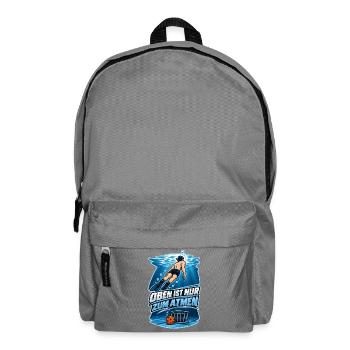 Unterwasser Taucher Spruch Oben Atmen - Rucksack - Mittelgrau - Vorne