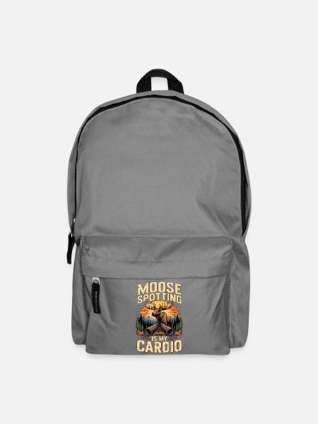 Vintage Moose Spotting Is My Cardio - Rucksack - Mittelgrau