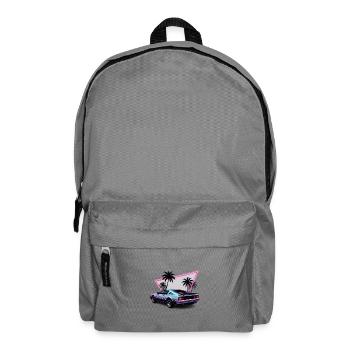 Voiture au néon rétro et palmiers - Sac à dos - gris éléphant - Devant