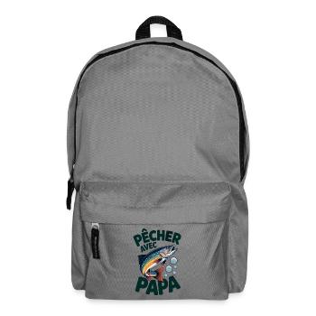 Pêcher avec papa, c'est le top. Une truite qui sau - Sac à dos - gris éléphant - Devant