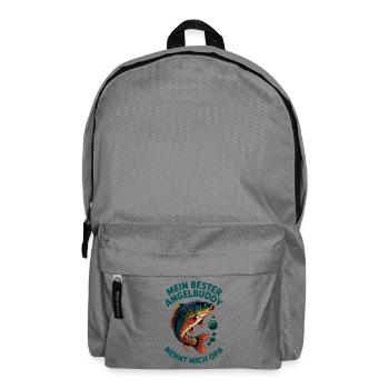 Angeln mit den Enkeln Angel Opa Angelbuddy - Rucksack - Mittelgrau - Vorne