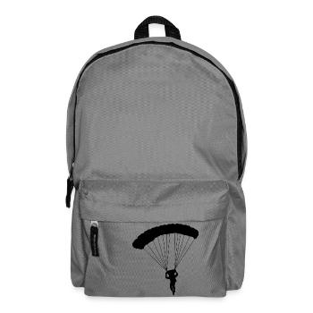 parachute fallschirmspringen parachuting skydiver - Rucksack - Mittelgrau - Vorne