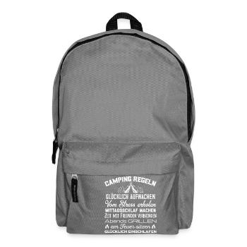 Camping Regel Zelten Urlaub Ferien Camper Geschenk - Rucksack - Mittelgrau - Vorne