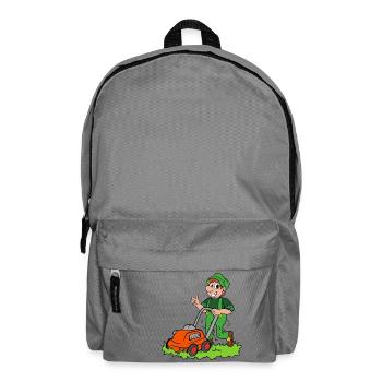 Gardener with lawnmower - Backpack - elephant grey - Front
