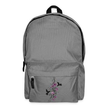 Colibri avec hibiscus et vrille, style aquarelle - Sac à dos - gris éléphant - Devant
