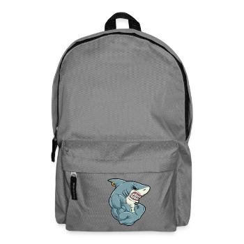 Shark At The Gym - Training Fitness Muscles Shark - Backpack - elephant grey - Front