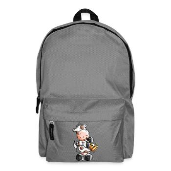 Kuh mit Trompete - Rucksack - Mittelgrau - Vorne