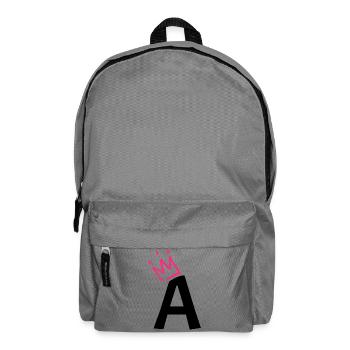 Buchstabe A mit Krone - Rucksack - Mittelgrau - Vorne