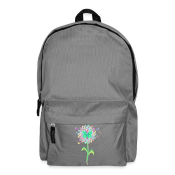 Schmetterling Blume Schmetterlingsblume - Rucksack - Mittelgrau - Vorne