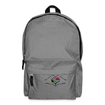 Drapeau de l’Afrique du Sud Mains Forme Coeur - Sac à dos - gris éléphant - Devant