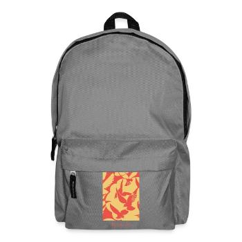 Fly High Bird – Abstract Bird Graphic in Motion - Backpack - elephant grey - Front