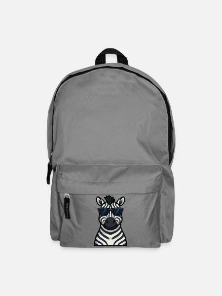 Cooles Zebra mit Sonnenbrille im Sommer zufrieden - Rucksack - Mittelgrau