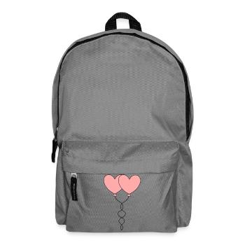pink heart heart pink red gift valentine's day - Backpack - elephant grey - Front
