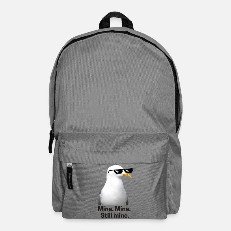 Pixelated seagull with Sunglasses Design - Backpack - elephant grey
