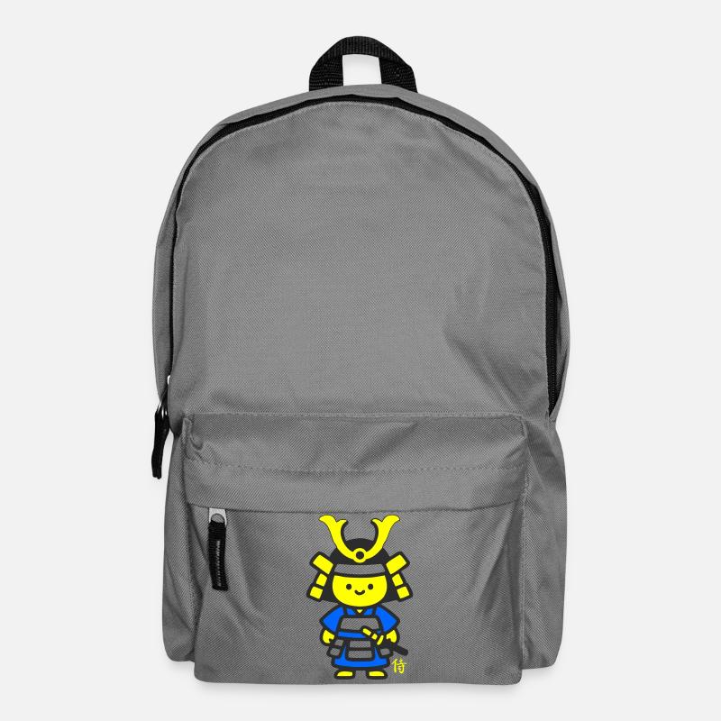 Kawaii Samurai Blue Kanji - Backpack - elephant grey