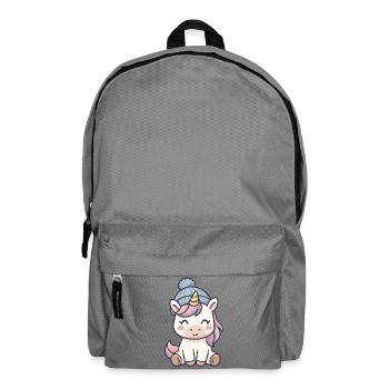 Cuddly unicorn with hat - Backpack - elephant grey - Front