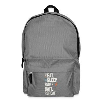 Eat Sleep Rage Bait Repeat, Lustiges Meme - Rucksack - Mittelgrau - Vorne