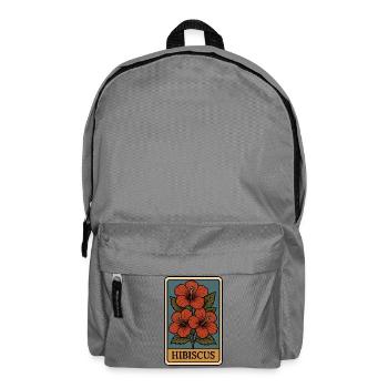 Hibiskusblüte Vintage Kartenkunst - Rucksack - Mittelgrau - Vorne
