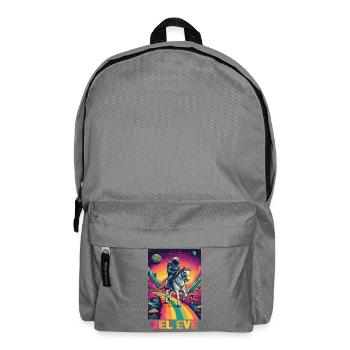 Astronaut auf Regenbogen-Einhorn - Rucksack - Mittelgrau - Vorne